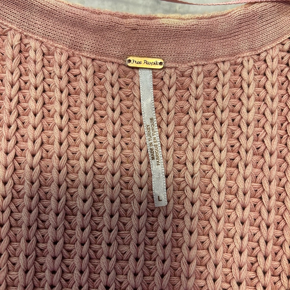 Free People Close To Me Knit Vest Mellow Rose Pink Sz  Large - Picture 5 of 7